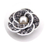 Vintage Wool Camellia Flower Pearl Brooch