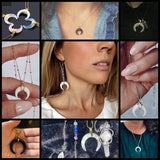 Labradorite Reiki Stone Pendants - Moon Shape Stone Pendants