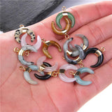 Labradorite Reiki Stone Pendants - Moon Shape Stone Pendants
