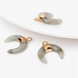 Labradorite Reiki Stone Pendants - Moon Shape Stone Pendants