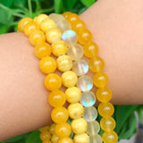 Yellow Jades Agates Hematite Round Loose Beads for Jewelry Making