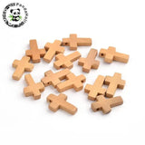 50pcs Cross Shape Wood Pendants Charms for DIY Jewelry Making Accessories