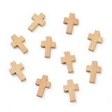 50pcs Cross Shape Wood Pendants Charms for DIY Jewelry Making Accessories