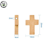 50pcs Cross Shape Wood Pendants Charms for DIY Jewelry Making Accessories