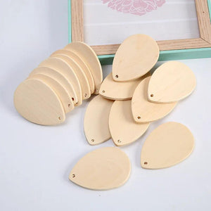 10Pcs 57*40mm Natural Teardrop Wood Earring Ornaments