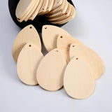 10Pcs 57*40mm Natural Teardrop Wood Earring Ornaments