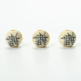 20Pcs 16mm Maple Leaf Grid Wooden Beads DIY Halloween Party Decoration