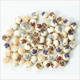 20Pcs 16mm Maple Leaf Grid Wooden Beads DIY Halloween Party Decoration