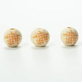 20Pcs 16mm Maple Leaf Grid Wooden Beads DIY Halloween Party Decoration