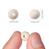 8mm 12mm Natural Wood Beads Round Wooden Spacer for DIY Jewelry