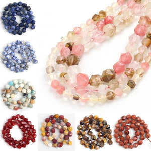 10mm Faceted Crystal Agates Stone Spacers Beads DIY Charms Bracelet