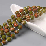 Faceted Olive Shape Stones Beads 10PCS