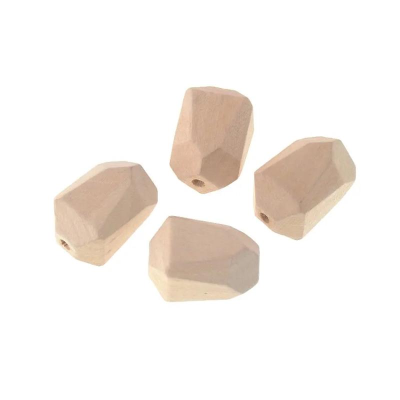 10pcs Geometric Wood Spacer Beads for Jewelry DIY Wooden Necklace