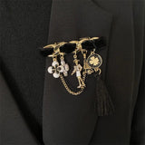Tassel CC Women's Camellia Pearl Brooch