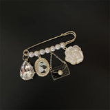 Tassel CC Women's Camellia Pearl Brooch