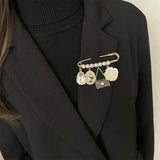 Tassel CC Women's Camellia Pearl Brooch