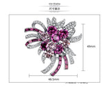 Xingyunday Purple Crystal Violet Brooch Floral Scarf Buckle