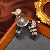 Vintage Rhinestone Poodle Animal Brooch