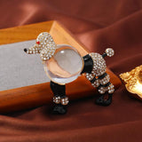 Vintage Rhinestone Poodle Animal Brooch