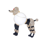 Vintage Rhinestone Poodle Animal Brooch