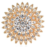 Shinning Rhinestone Sunflower Brooch Pin