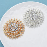 Shinning Rhinestone Sunflower Brooch Pin