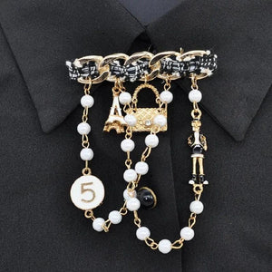 Pearl Tassel Brooch Number 5 Brooch Gift for Girl Accessories