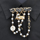 Pearl Tassel Brooch Number 5 Brooch Gift for Girl Accessories