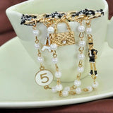 Pearl Tassel Brooch Number 5 Brooch Gift for Girl Accessories