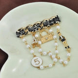 Pearl Tassel Brooch Number 5 Brooch Gift for Girl Accessories