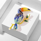 Retro Rhinestone Parrot Brooch Exaggerated Enamel Animal Pin