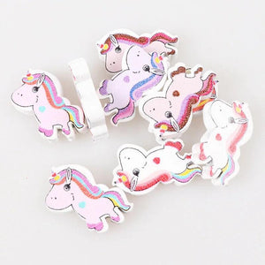 Unicorn Pattern Wooden Spacer Beads For Jewelry Making DIY 40pcs