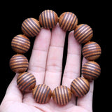 Men's Wood Bead Peace Symbol Bracelet Chain