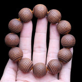 Men's Wood Bead Peace Symbol Bracelet Chain