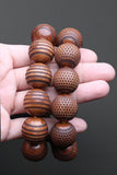 Men's Wood Bead Peace Symbol Bracelet Chain