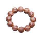 Men's Wood Bead Peace Symbol Bracelet Chain
