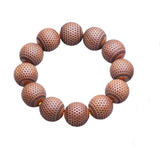 Men's Wood Bead Peace Symbol Bracelet Chain