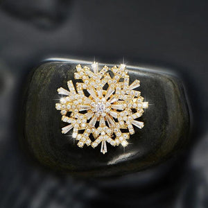 Rotatable Spinner Snowflake Brooch Pins Wedding Jewelry