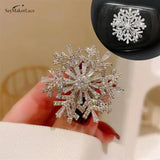 Rotatable Spinner Snowflake Brooch Pins Wedding Jewelry