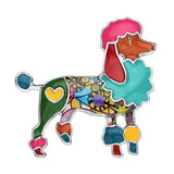 Cartoon Poodle Dog Brooch Enamel Alloy Scarf Decoration Pin Gift