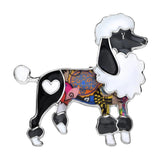 Cartoon Poodle Dog Brooch Enamel Alloy Scarf Decoration Pin Gift