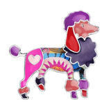 Cartoon Poodle Dog Brooch Enamel Alloy Scarf Decoration Pin Gift