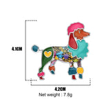 Cartoon Poodle Dog Brooch Enamel Alloy Scarf Decoration Pin Gift