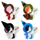 Acrylic Witch Brooch Pins Cartoon Magic Girl Figure Badges Women's Jewelry Gift