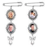 Wedding Boutonniere Bouquet Photo Memorial Charm Pin Mother of The Bride Gift