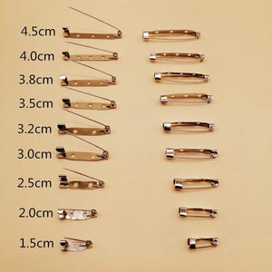 100pcs Safety Pins Brooch Clip Base Pins for Jewelry Making
