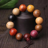 Chinese Character Buddhist Wood Bracelet 20mm Beads Sandalwood Men Bracelet