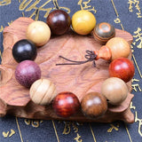 Chinese Character Buddhist Wood Bracelet 20mm Beads Sandalwood Men Bracelet