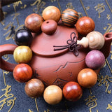 Chinese Character Buddhist Wood Bracelet 20mm Beads Sandalwood Men Bracelet