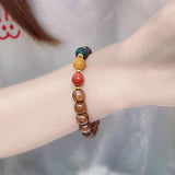 Buddhist Beads Bracelet Couples Elastic Bracelets Antique Wooden Jewelry
